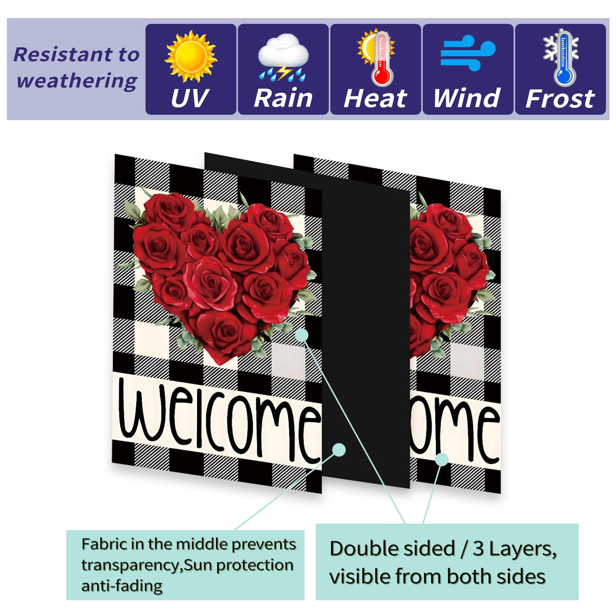 Lumifan Christmas design flag evokes holiday warmth in any yard.
