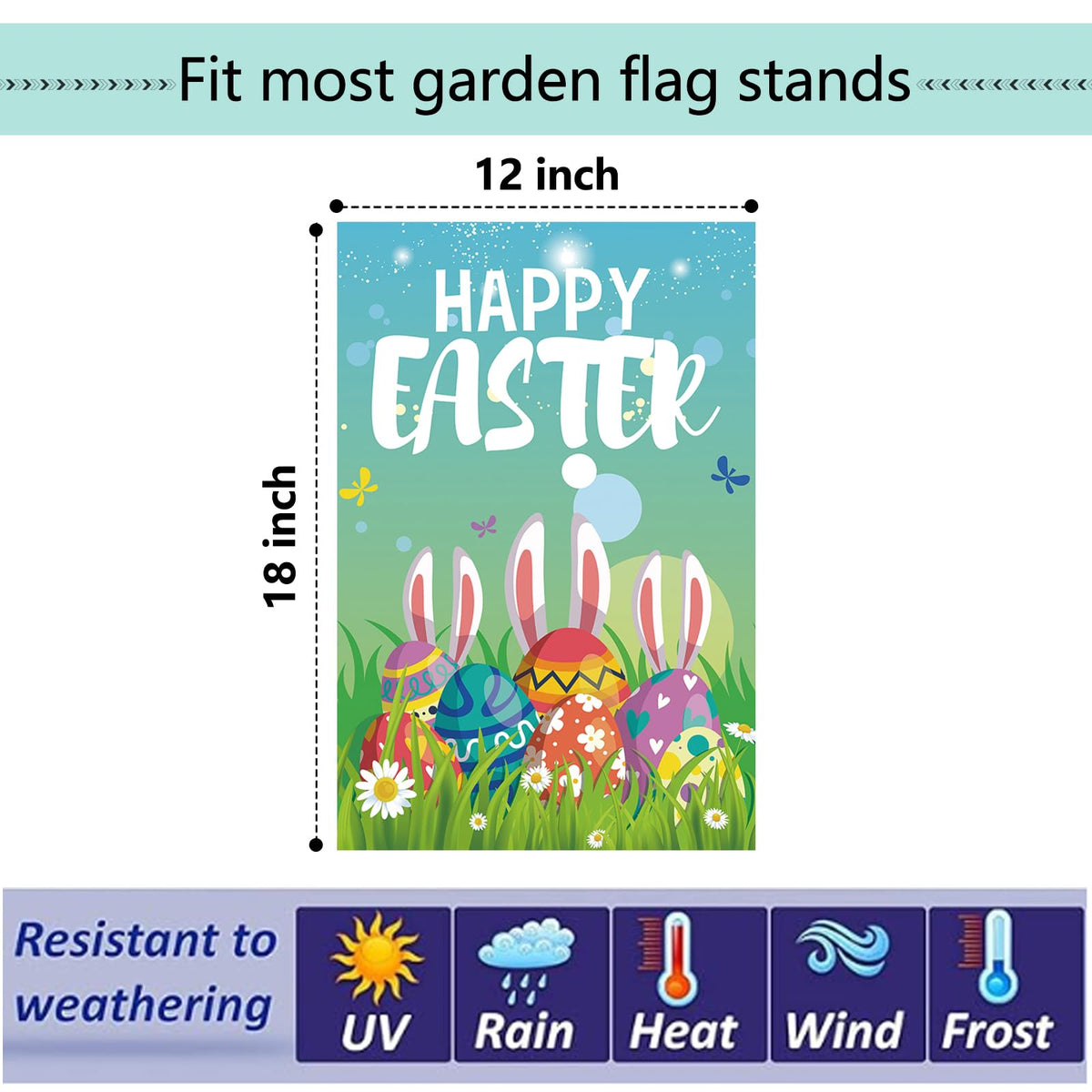 Lumifan Easter flag with watercolor motif brightens entry and welcomes guests