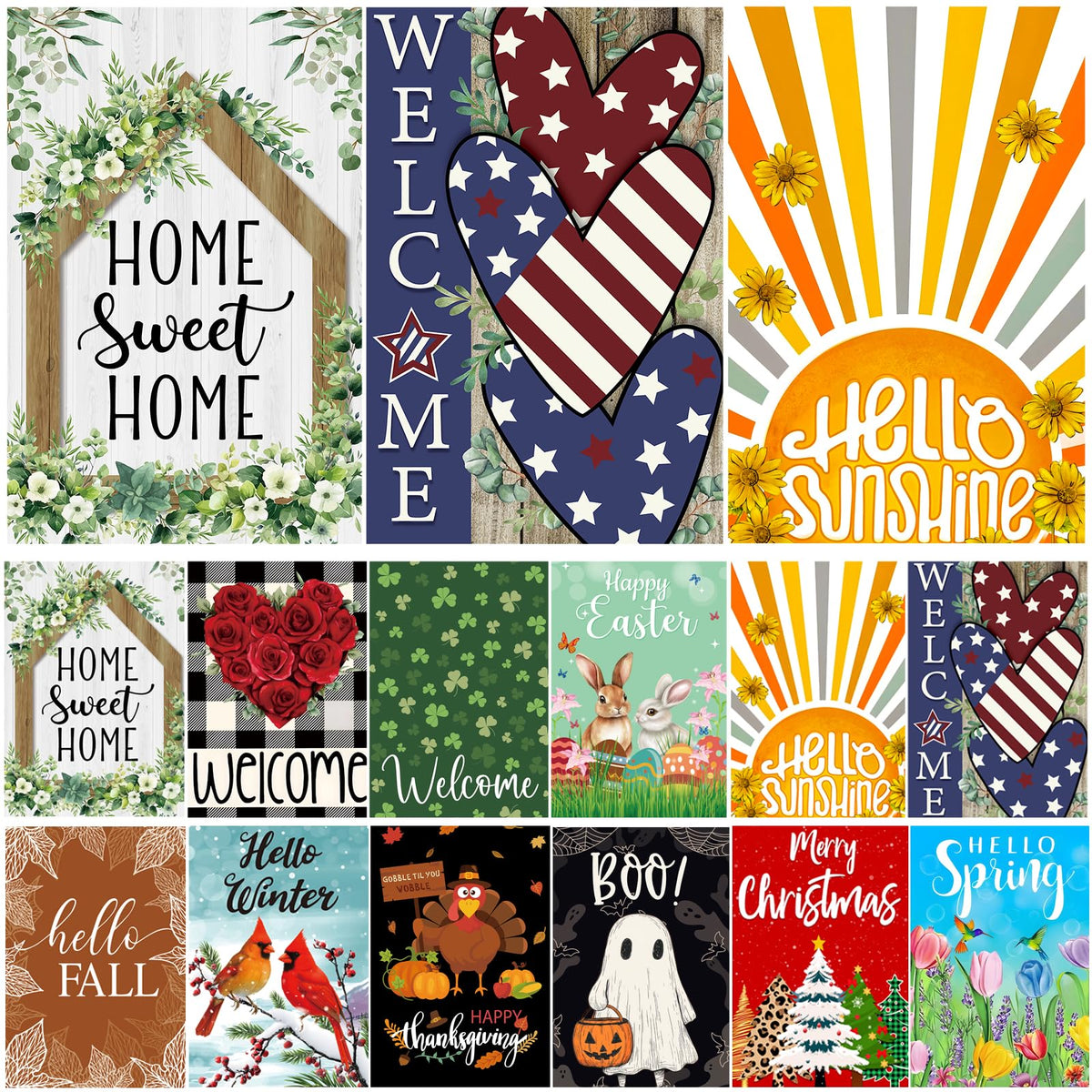 Lumifan seasonal flags spring design enhances curb appeal in yards and porches.