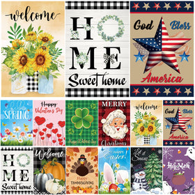 Lumifan seasonal garden flags 12x18 set boosts year-round curb appeal.