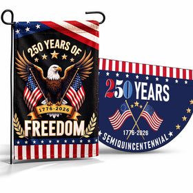 Lumigrain 250th anniversary garden flag double sided eagle design for outdoor display.