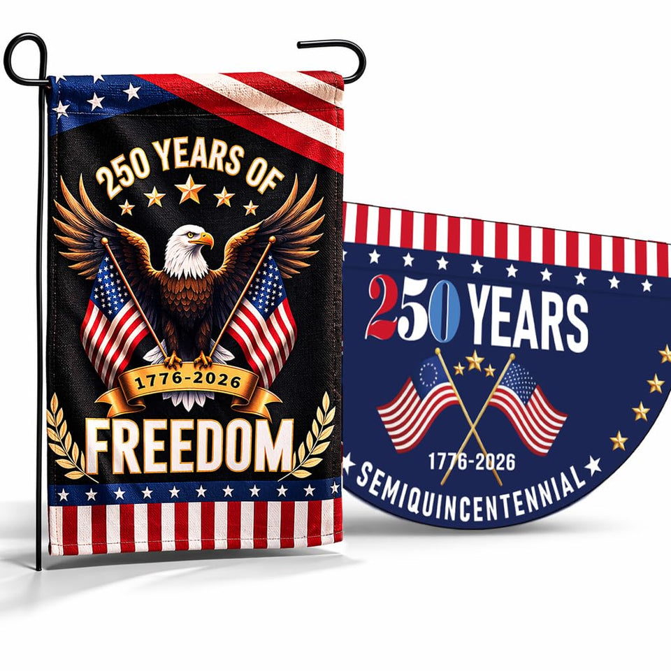 Lumigrain 250th anniversary garden flag double sided eagle design for outdoor display.