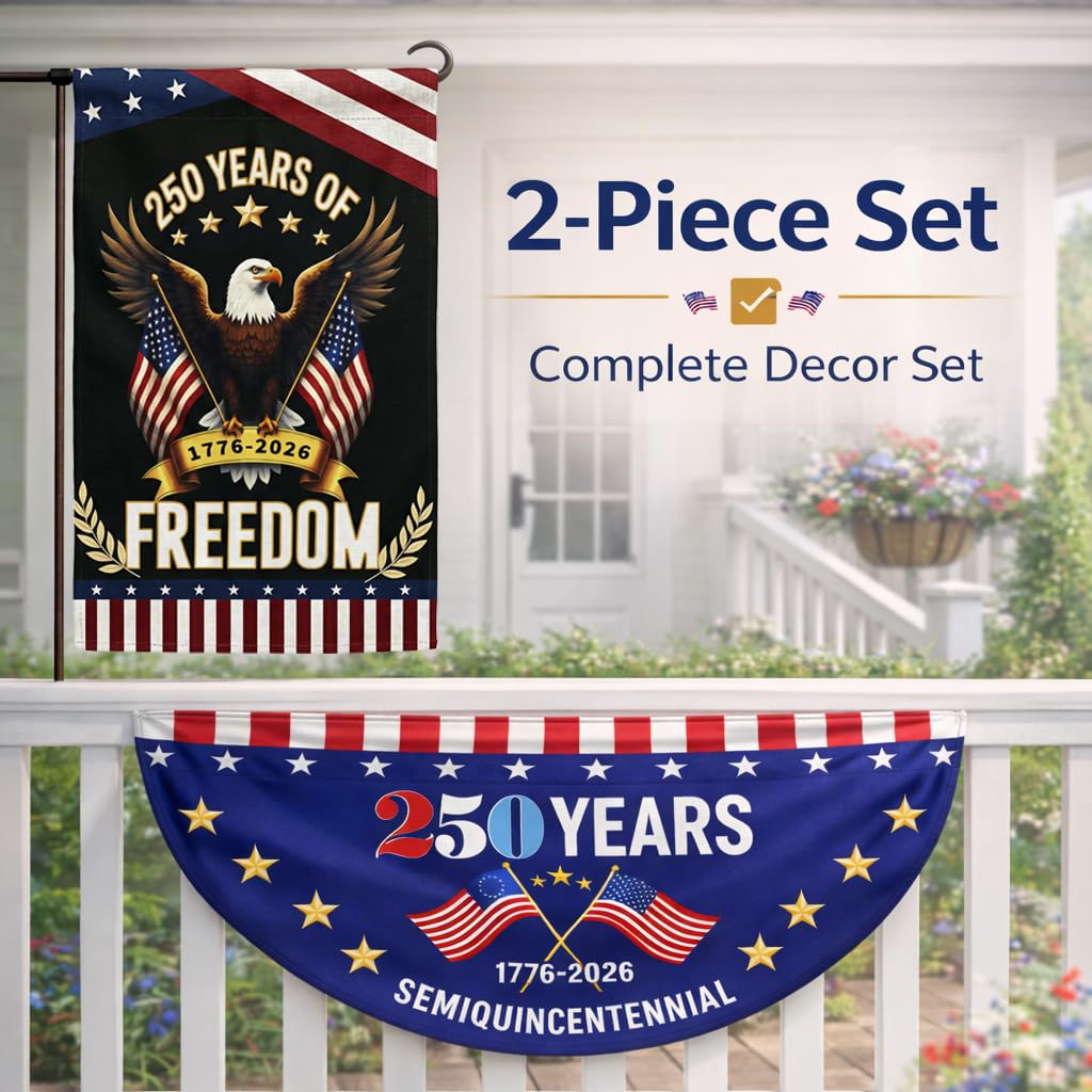 Lumigrain 250th anniversary flag 2x4ft patriotic banner designed for yard breezes.