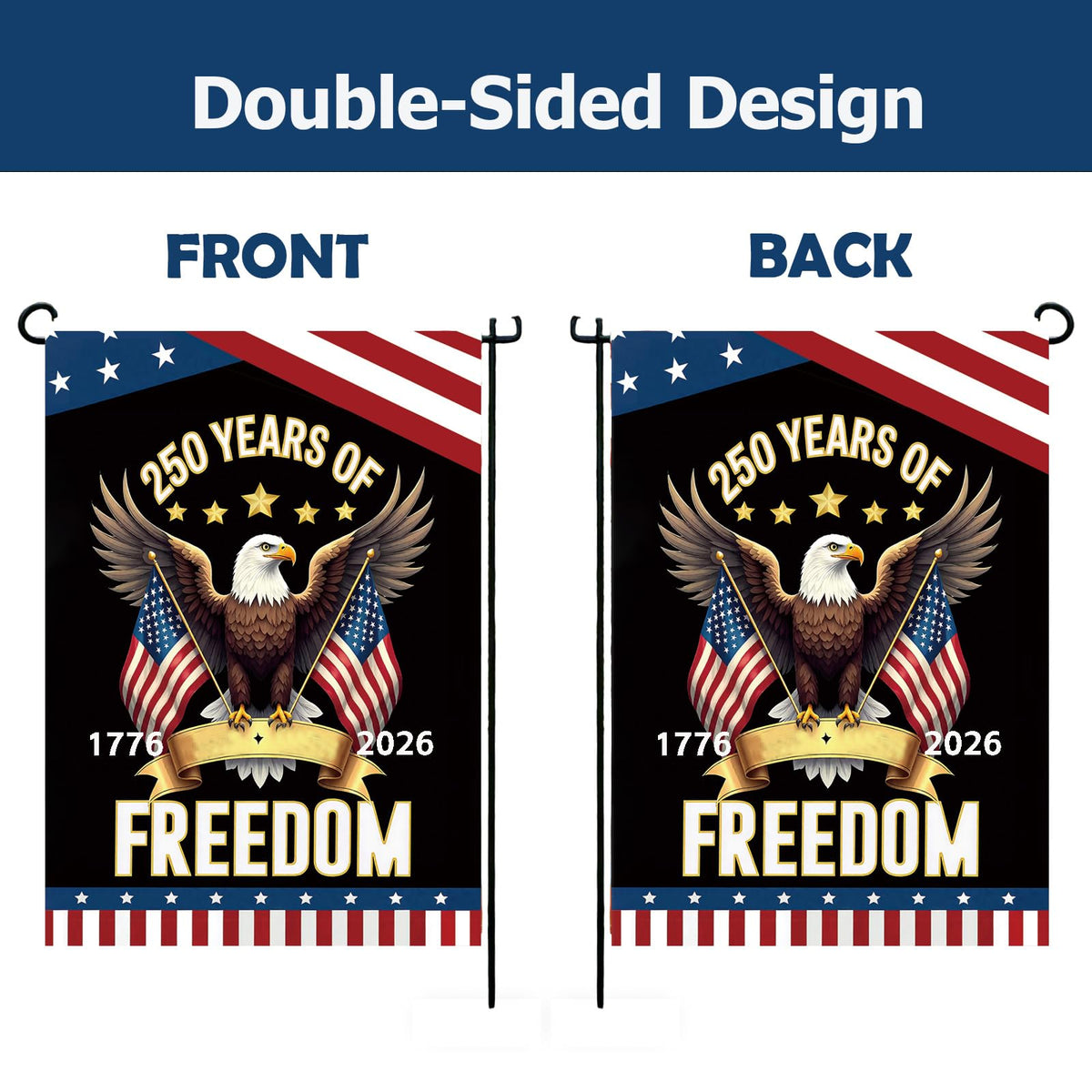Lumigrain patriotic eagle design flag optimized for outdoor durability.