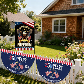 Lumigrain versatile anniversary flags for porches fences and gardens.