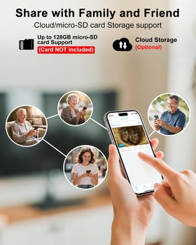 LuminiCam built-in battery supports recording during cloudy days.