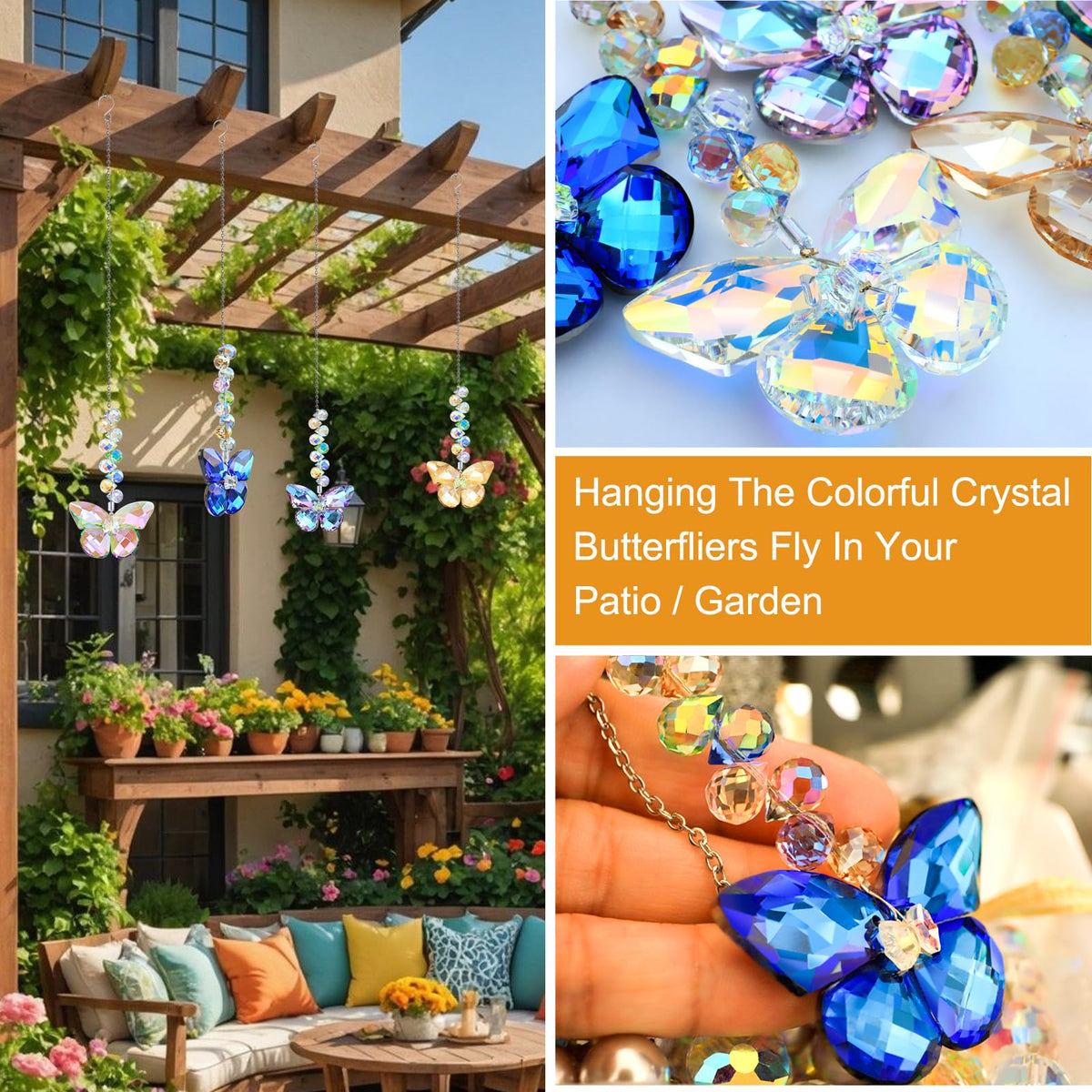 Lumiti crystal butterfly suncatcher decorates indoor walls with shimmer