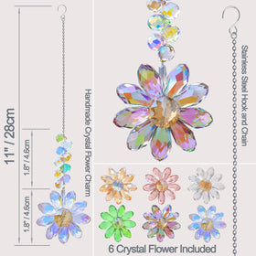 Handcrafted crystal flowers by Lumiti add cheerful accents to gardens and patios