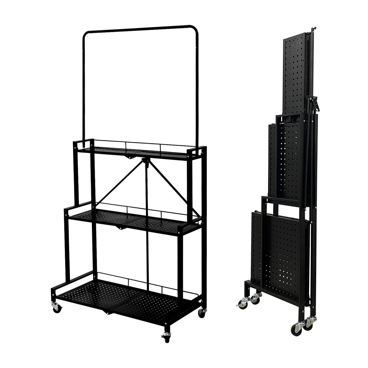 Lumizone elegant black 4-tier stand adds organized space