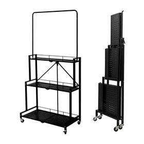 Lumizone elegant black 4-tier stand adds organized space