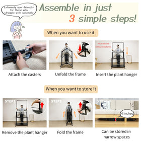Lumizone plant stand with wheels enables easy mobility and repositioning
