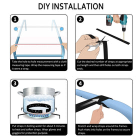 Lumpro tip: heat straps before use for easier installation and firm fit.