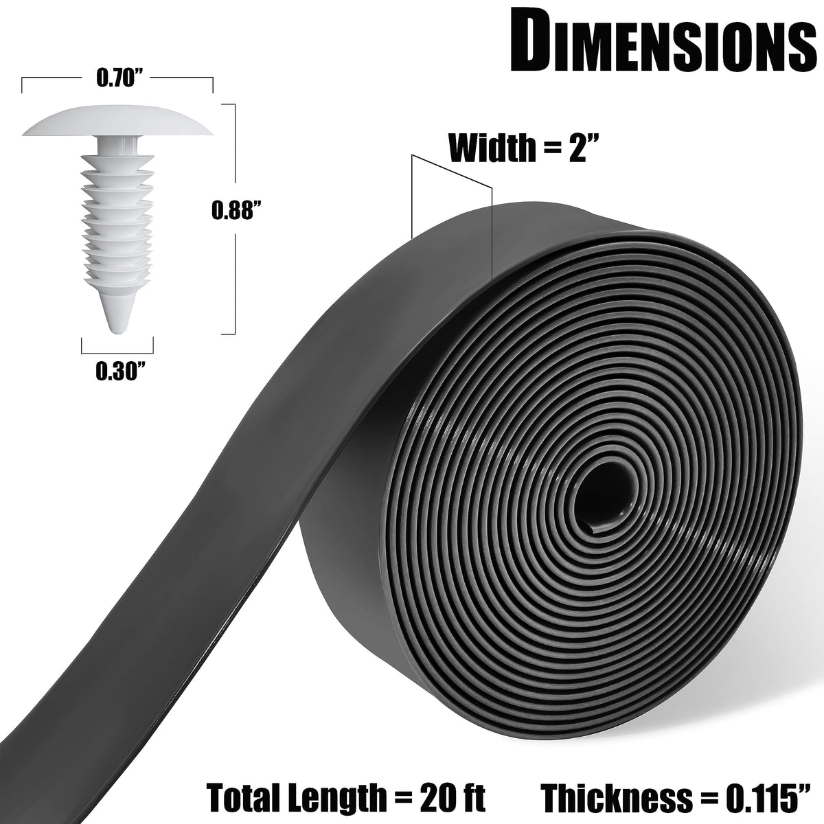 Lumpro rivets included with vinyl straps for a secure outdoor repair.