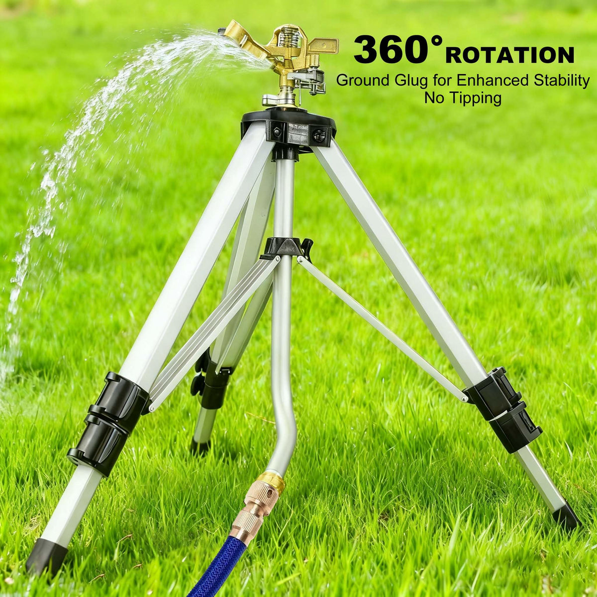 Lumzebqra tripod height-adjustment highlights customizable watering for shrubs and flower beds.