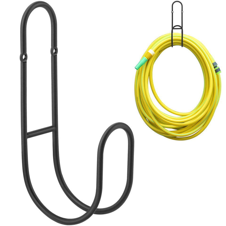 Lunhoo garden hose holder wall-mount black keeps your hose off the ground and organized.