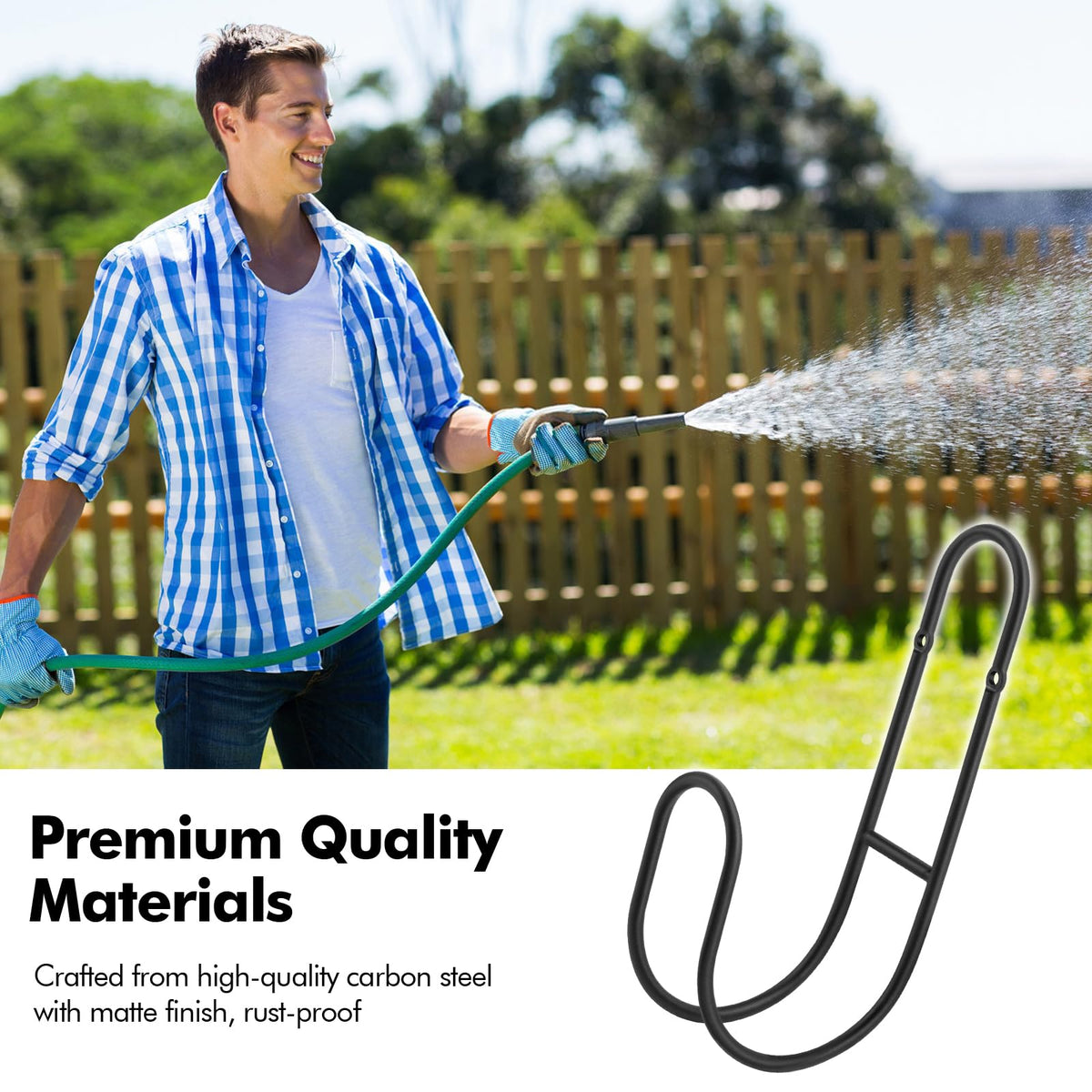 Lunhoo hose holder oversized hanger fits large hoses for secure storage.