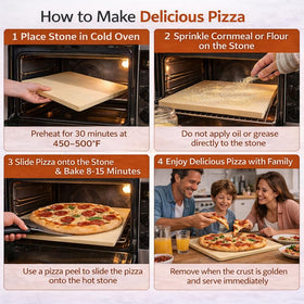 Lunvarion rectangular pizza stone offers a large baking surface
