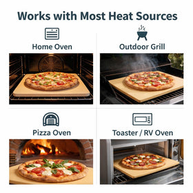 Lunvarion pizza stone suitable for oven and grill use