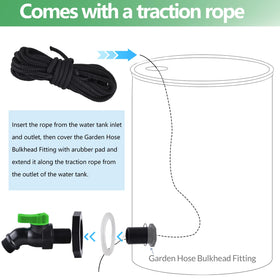 LUOFANT rain barrel drain valve in use for quick water release