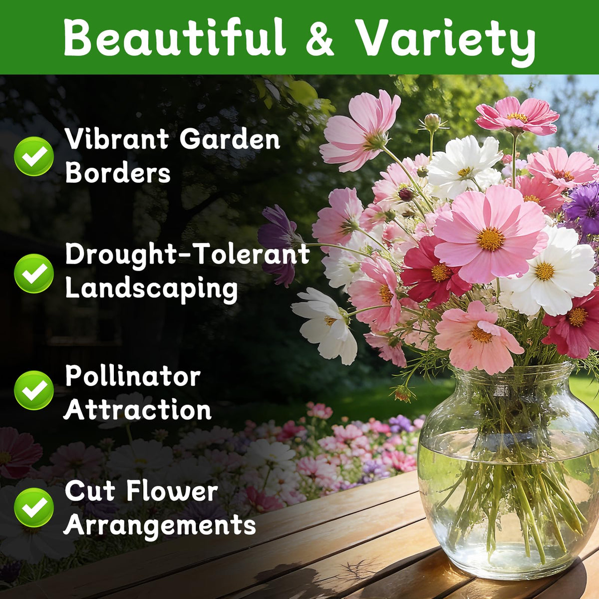 LUOJIBIE Cosmos Seeds garden-border display