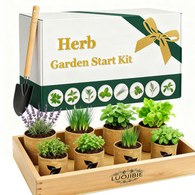 LUOJIBIE indoor herb garden kit unboxed, a complete beginner-friendly starter set.