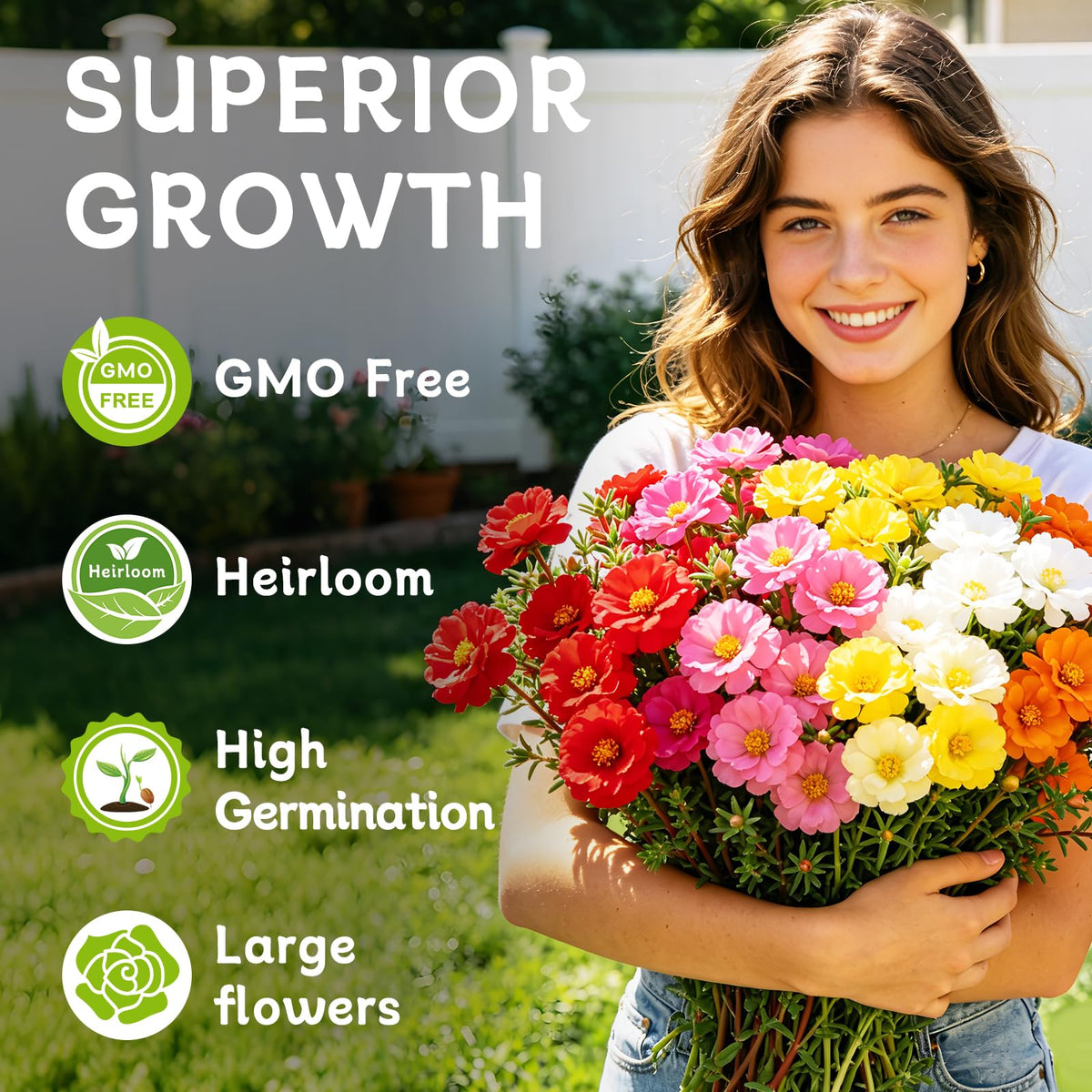 LUOJIBIE Moss Rose Seeds attract pollinators like bees and butterflies
