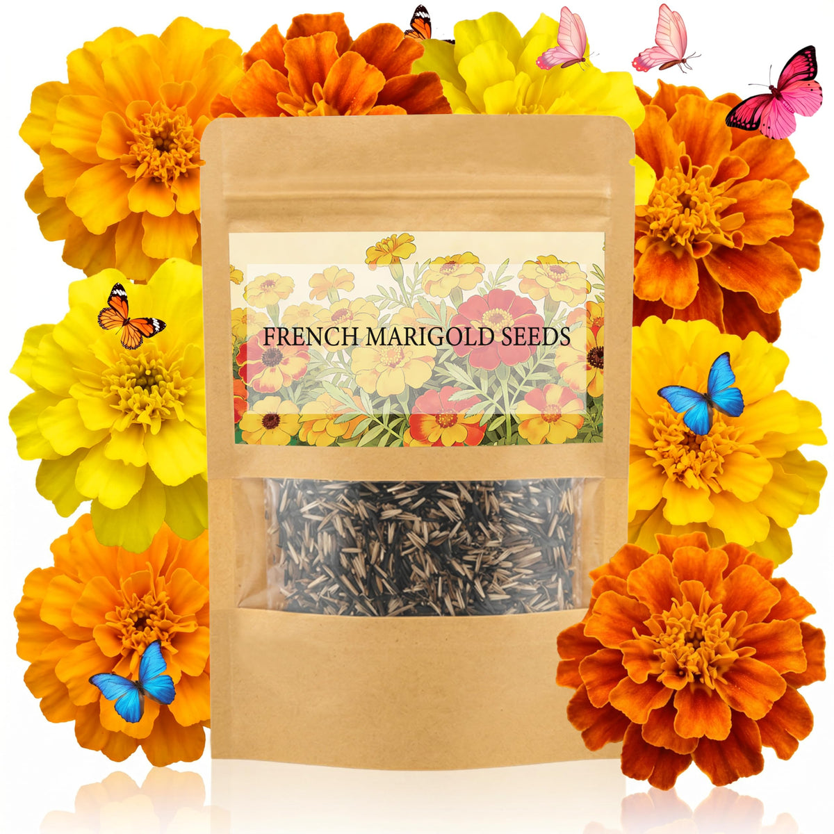 LUOJIBIE three-color French Marigold seeds mix ready for vibrant borders