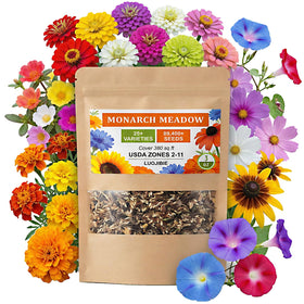 LUOJIBIE wildflower seeds mix, 3oz bag ready for pollinator garden