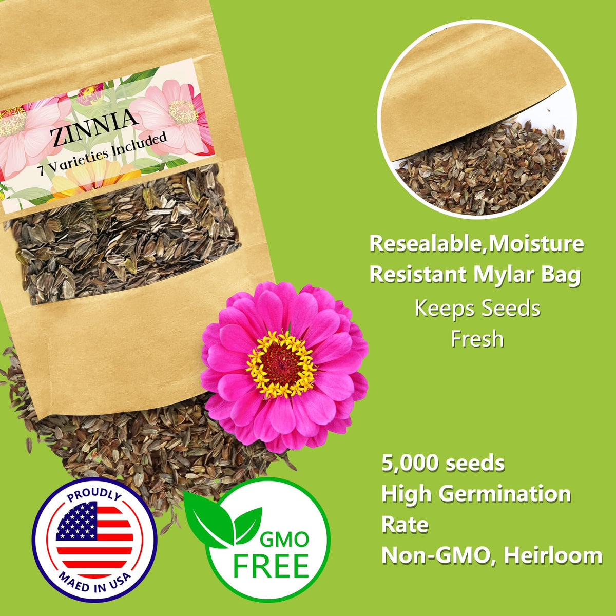LUOJIBIE zinnia seeds giant blooms add height and color to outdoor spaces.