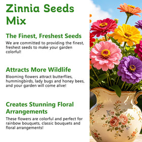 Luojibie Zinnia Seeds Attract butterflies and bees for pollinator friendly beds