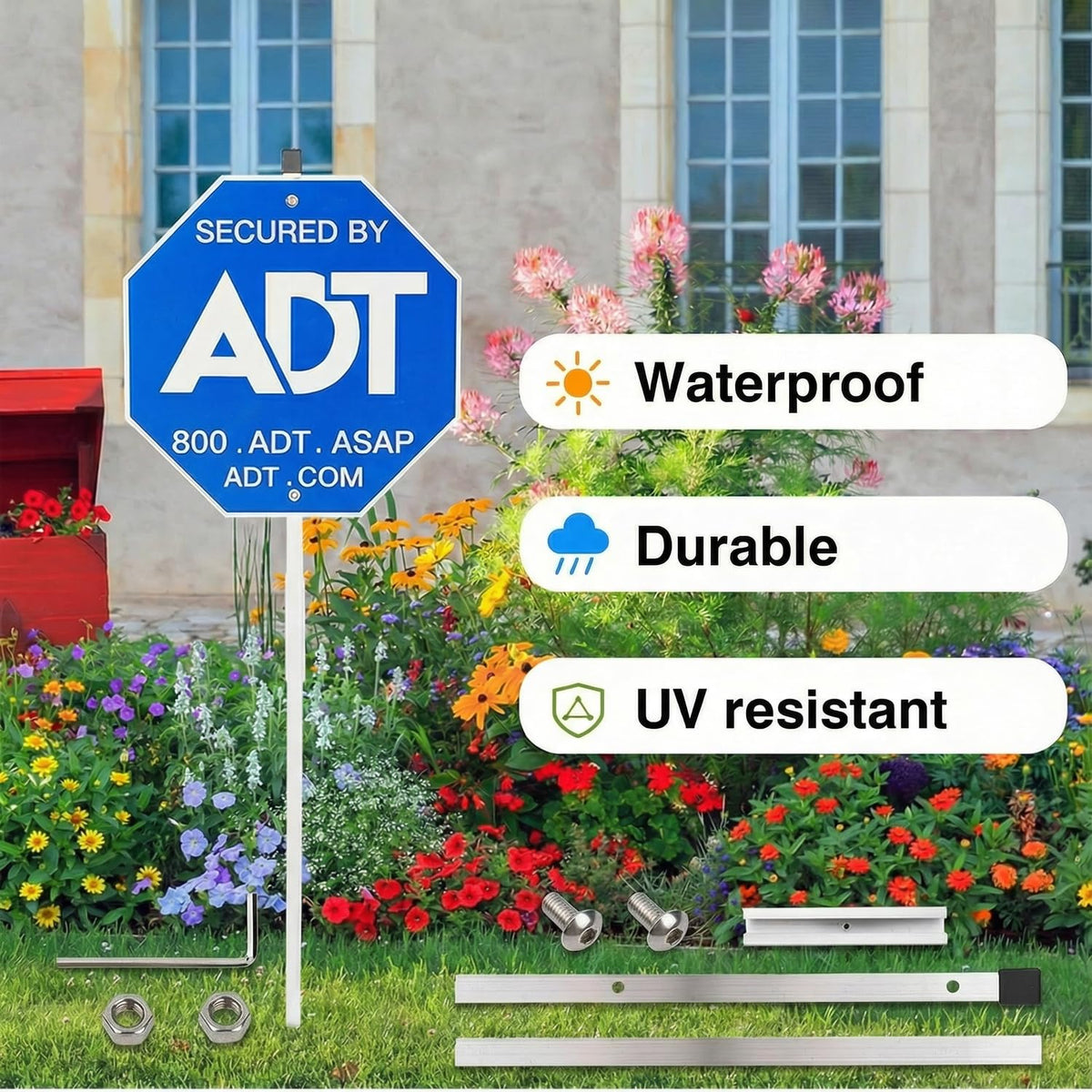 LUOYKOIFY weatherproof outdoor display blends with yard scenery while signaling protection