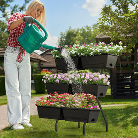 Luplom vertical planters with legs provide stable outdoor gardening on balconies