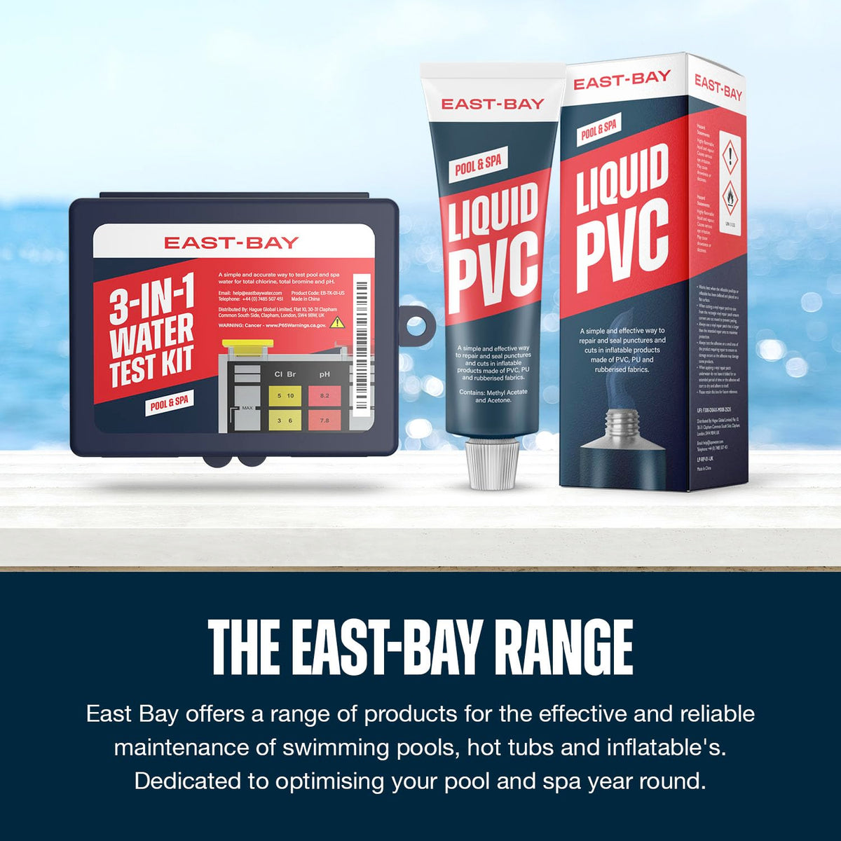 Lupo Global East Bay saltwater compatibility supports versatile pool care.