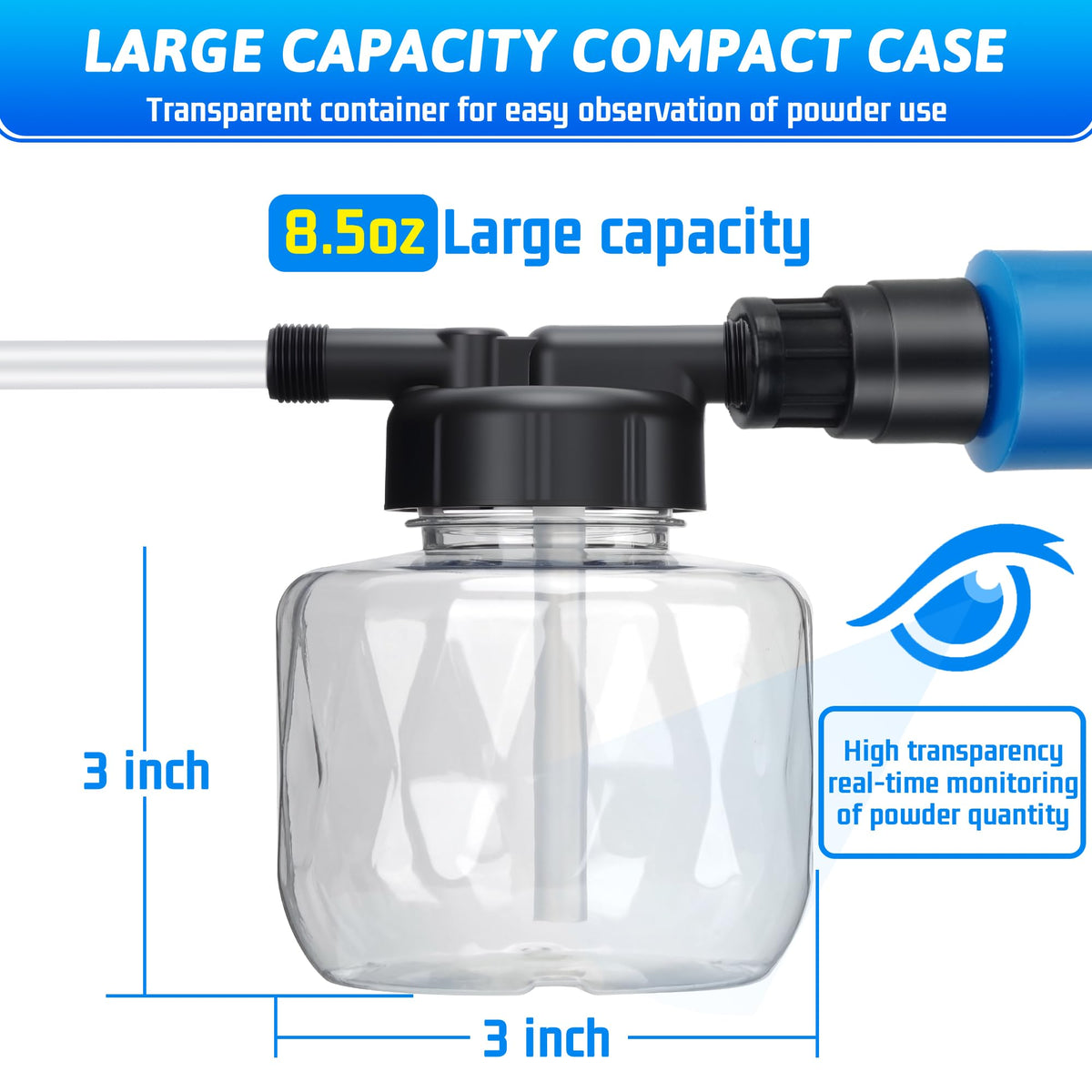 LURKA push-pull pump for smooth, steady powder flow across surfaces.