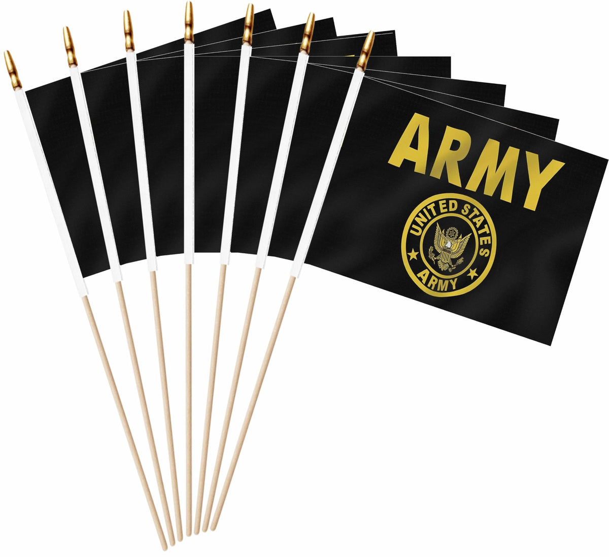 LUSEOAN army crest mini flag on a wooden hand-stick for parades