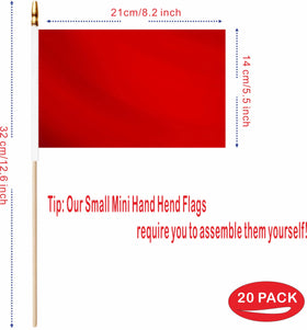 LUSEOAN bright red mini flag close-up showing colorfast polyester material