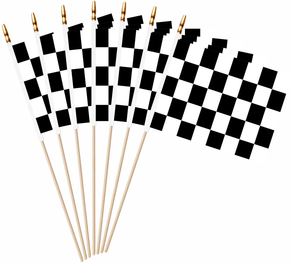 LUSEOAN checkered mini flag handheld with wooden pole for racing events