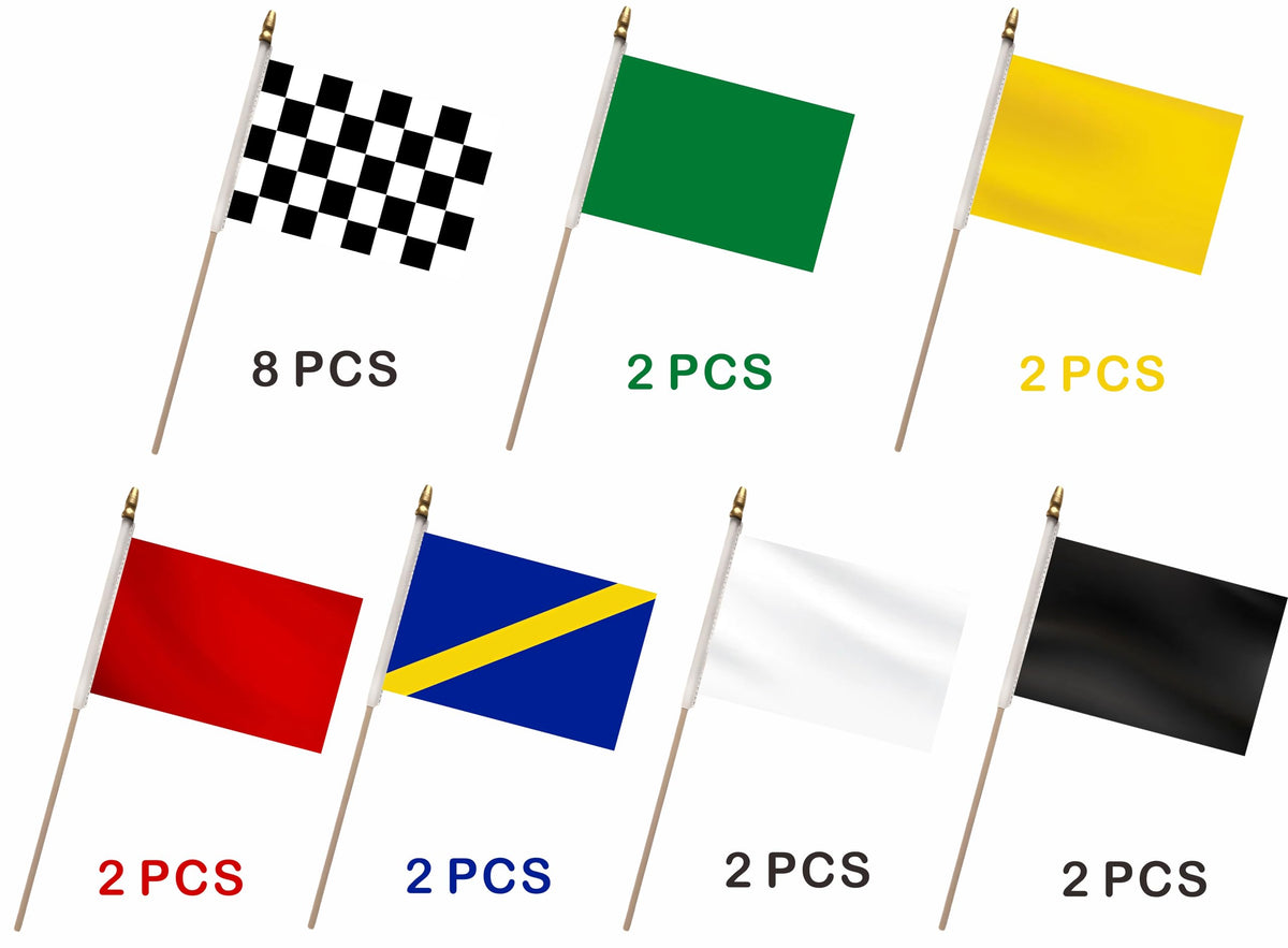 LUSEOAN colorful flags on wooden poles add festive flair to parties and races.
