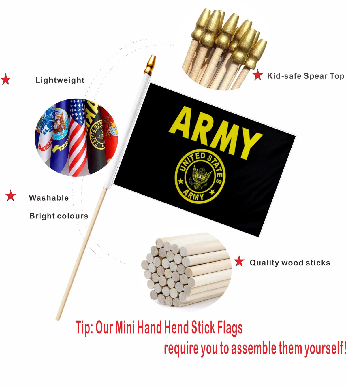 LUSEOAN Marine Corps flag on stick enhances parade visuals