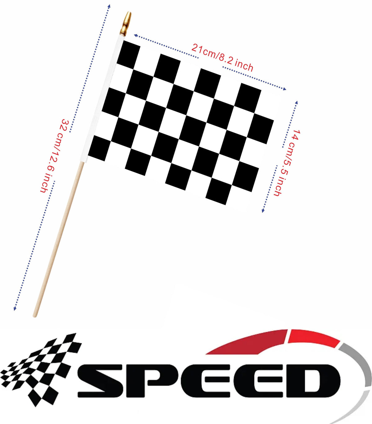 LUSEOAN mini racing flags 5x8 inches offer bright, durable color for events.