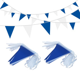 LUSEOAN pennant banner blue and white, ideal outdoor decor.