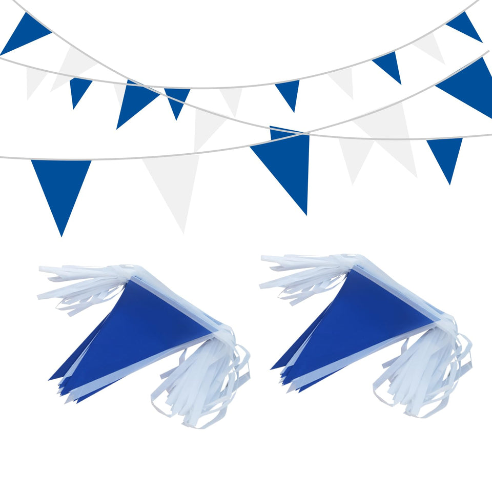 LUSEOAN pennant banner blue and white, ideal outdoor decor.