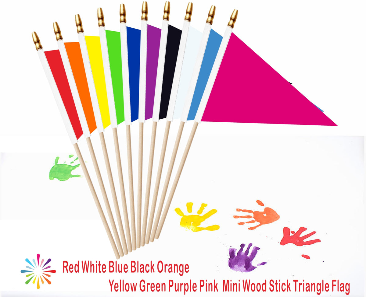 LUSEOAN pink pennant flag on stick for decor and craft