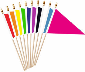 LUSEOAN red pennant flag on wooden stick for parade decoration