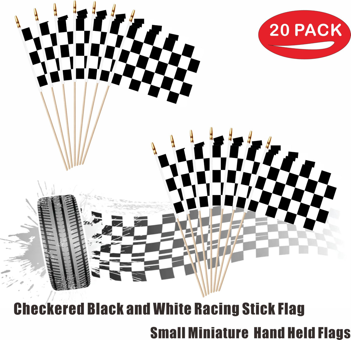 LUSEOAN racing flags ideal for parties, decorations, and photo setups