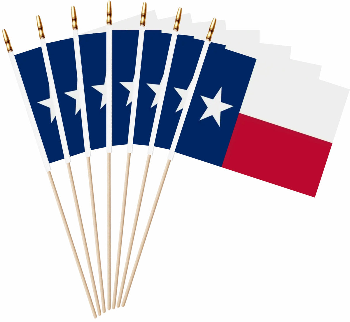 LUSEOAN Texas flag mini-stick in hand for parade decoration.