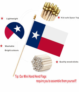 LUSEOAN vibrant Texas flag mini-stick fluttering in breeze.
