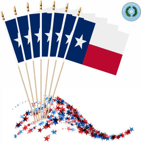 LUSEOAN bright color Texas flag mini-stick ideal party decor.