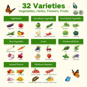 LUSH&DEW seed bank with 32 labeled containers for organization