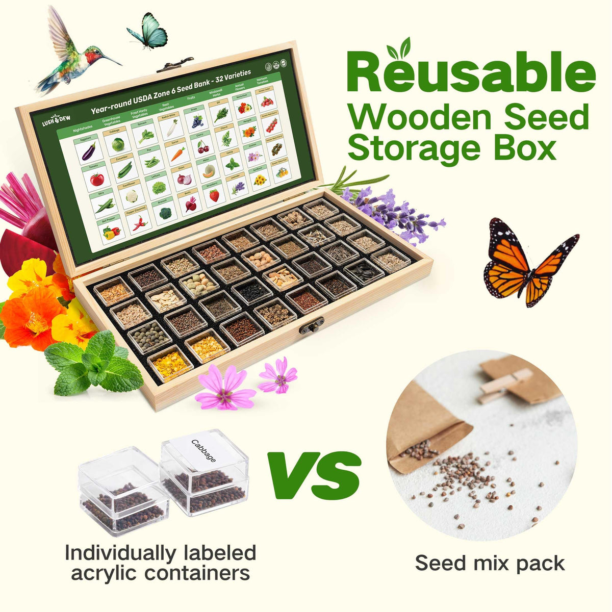 LUSH&DEW gift-ready seed kit ideal for gardeners